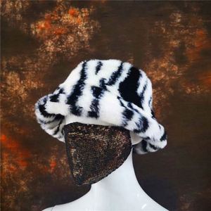40 Color Stock Wholesale Winter Warm Faux Fur Unisex Casual Nylon Bucket <b>Hat</b> with Sunshade Fisherman Fluffy - Product Image 6