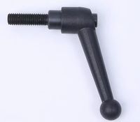 Revêtement en plastique à surface lisse Tête sphérique solide noire Levier de serrage à poignée réglable en forme de 7