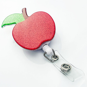 Tarjeta de identificación de Apple roja Linda personalizada, estilo de dibujos animados y anime acrílico, viene con llavero de plástico - Product Image 3