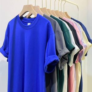 <span class=keywords><strong>Camiseta</strong></span> de Cuello Redondo de Algodón Puro de Alta Calidad de 260 Gramos, Nueva para 2026, Talla Extra Grande para Hombre, Manga Corta, Color Sólido, Logotipo Bordado - Product Image 2