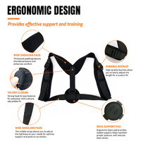 Correcteur de posture OEM personnalisé, dispositif de soutien dorsal réglable pour soulager les douleurs du haut du dos, redresseur d'épaules