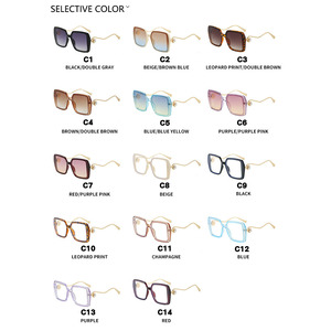 Lunettes de soleil Kedun carrées à grande monture, perles, UV400, nouveau style européen et américain 2025, mode féminine haut de gamme rétro - Product Image 4