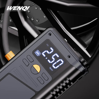 Gonfleur de pneus double alimentation avec charge USB-C et prise 12V pour véhicule électrique, pompe portable avec batterie au lithium de secours