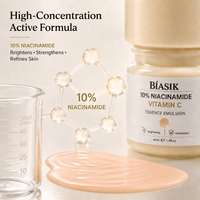 Émulsion Sérum Visage Éclaircissant Anti-Oxydant 10% Niacinamide Vitamine C pour Salons de Beauté Professionnels et Vente en Gros OEM