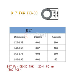 Harga pabrik Shim B17 penyesuaian terbaik untuk DENSO THK 1.20-1.90mm 360 buah untuk pemeriksaan injektor Diesel dan pengganti Kit Gasket - Product Image 5