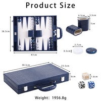 Jeu de Backgammon Personnalisé en Cuir PU Écologique et Durable à Motif Crocodile de Luxe avec Gobelets à Dés et Cube de Multiplication