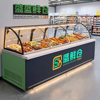 Refrigerador Vertical Comercial de Doble Temperatura con Puerta de Vidrio y Enfriamiento por Aire, de Acero Inoxidable, para Exhibición en Supermercados