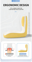 Coussin de siège ergonomique 2-en-1 en mousse à mémoire de forme avec soutien lombaire, haute résilience pour le bureau et la voiture - Soulagement des douleurs dorsales, respirant