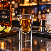 Shotglaasje, helder, mini, voor whisky, wodka, tequila, bar, restaurant, hotel