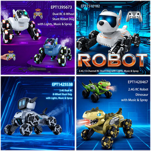 รถหุ่นยนต์สุนัขบังคับวิทยุ 8 ล้อ EPT ควบคุมสองรีโมท ระดับผู้เชี่ยวชาญ พร้อมระบบเซ็นเซอร์แรงโน้มถ่วง ไฟ สเปรย์ และเสียงเพลง - Product Image 6