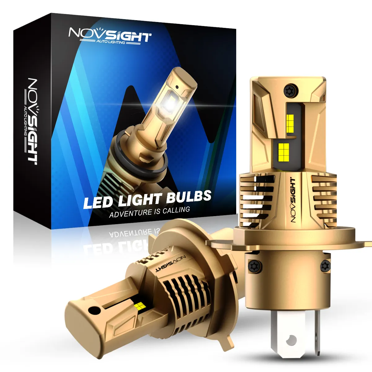 Novsight N62Y H7 100W Automotive Light Bulb Canbus Three Color 3000K H7 Led 360 Headlight Led H7 Headlight