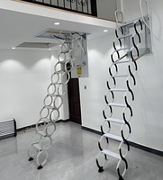 Échelle d'évacuation incendie rétractable StonimageSteel, design moderne, télescopique, murale, pliable, pour extérieur