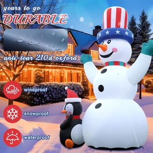 26 33ft khổng lồ <span class=keywords><strong>Inflatable</strong></span> <span class=keywords><strong>Snowman</strong></span> ngoài trời giáng sinh trang trí lớn thổi lên người tuyết với Chim Cánh Cụt cho Đảng Patio Vườn cỏ xma - Product Image 3