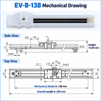 Sensor Perpindahan Linier EV-B-138 138mm 1% IP54 DC 60V Resolusi Tak Terbatas Novotechnik TLH/TL untuk LT Sakae LP Variohm