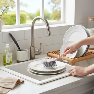 Eco-Friendly Grey Dishwashing <b>Brush</b> Durable PP Material Handheld Kitchen Cleaning <b>Brushes</b> - Product Image 3