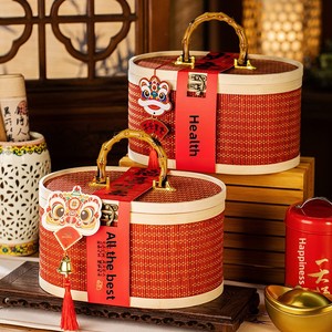 Coffret Cadeau Chinois en Bambou pour le Nouvel An 2026 – Personnalisé pour Biscuits, Noix, Pâtisseries Spéciales – Usage Industriel Alimentaire Année du Cheval - Product Image 1