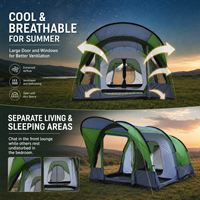 Carpa de Lujo de Una Habitación y Un Salón, Doble Capa, Gruesa, Camuflaje, Impermeable, Resistente a la Nieve, para 4-6 Personas, Portátil, para Campamento al Aire Libre