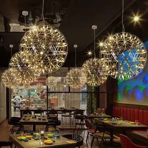 Sparkle lustro lampada a sospensione ristorante dell'hotel decorativo sfarfallio spark pendente della sfera luci finitura cromata lampadario