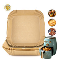 OOLIMAPACK Doublures en papier pour friteuse à air 8 pouces carrées, jetables, antiadhésives et résistantes à la graisse, pour moule de four