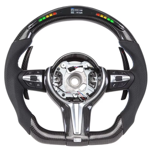 Volante de Cuero y Fibra de Carbono de Alta Calidad, Nuevo de Fábrica, para M3 M4 M5, Personalizado para F30 E90 E92 E70 con LED - Product Image 4