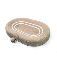 Griffoir pour chat ovale en sisal naturel non toxique, écologique et durable, avec boule interactive, protection de meubles, en carton