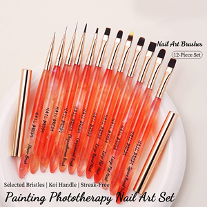 Ensemble de pinceaux à ongles multi-pointes, pinceaux triangulaires, ronds, plats, en forme de pétale pour la peinture au gel, la décoration des ongles - Product Image 3