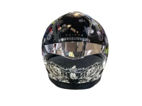 CL Nouveau casque de moto intégral pour adulte approuvé par la CCC Visière transparente Finition noire mate Ailerons remplaçables Coque ABS toutes saisons gratuite