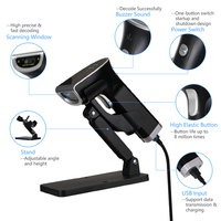 YHDAA venta directa de fábrica 2D inalámbrico Pdf417 2D lector de código de barras escáner compatible con PC POS Windows Mac Android Linux 6700D