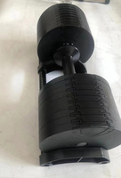 Nouveau Kit d'Haltères et Support Entièrement Noirs à Poids Réglables par Électrophorèse, 40kg, 43kg, 45kg, 80lb, 90lb, 100lb