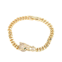 Nouveaux bijoux hip-hop américains pour femmes et enfants, en alliage de laiton micro-incrusté de zircon, motif léopard, cadeau de fête