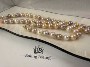 8-9mm gelang mutiara air segar dengan manik-manik warna-warni + Set kalung modis manis tidak beraturan multi-volume gelang kalung mutiara - Product Image 6