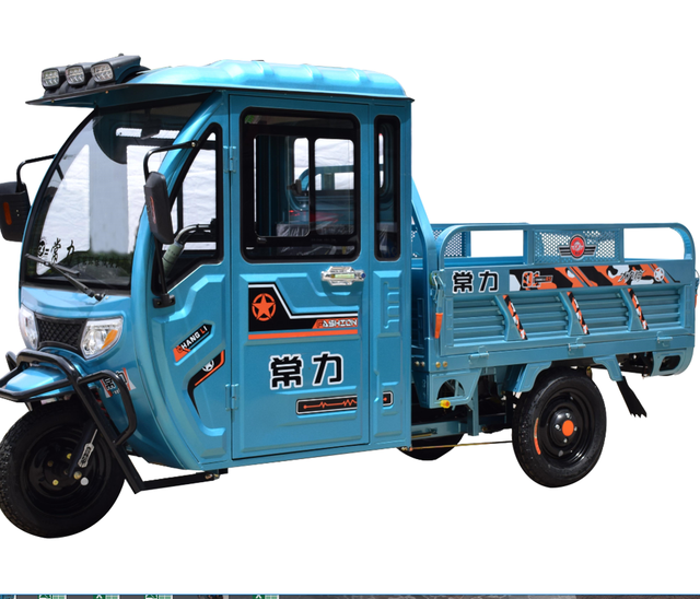 Tricycle with Carriage for 2 Adults   Farm Use Cargo Motorcycle with Front Cab   Cargo Electric Scooter