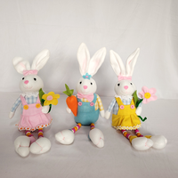 Corona de Pascua con Conejito, Huevo de Plástico, Coronas Artificiales, Cesta, Decoración para Puerta Principal, Decoración Colgante para Exteriores, Artículos para Fiestas