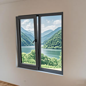 LEDOW Fenêtres à battants modernes en aluminium Slimline Tilt Turn Black Window Glass Grey Handle <span class=keywords><strong>Double</strong></span> Triple Glazing for Villas USA - Product Image 2