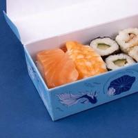 Boîte à sushi écologique de qualité alimentaire en gros avec laminage mat et gaufrage, logo personnalisé, matériaux recyclés, emballage pour produits sucriers