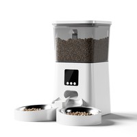 Distributeur de nourriture intelligent à double compartiment pour animaux de compagnie, avec commande à distance Wi-Fi et distribution quantitative programmée pour chiens et chats, contrôle des portions et de la distribution programmée