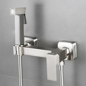 Miscelatore doccia da parete moderno quadrato in ceramica spazzolata con getto a pioggia, monocomando caldo/freddo, per bagno femminile - Product Image 6