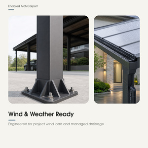 Abri double pour <span class=keywords><strong>voitures</strong></span> en acier, moderne, extérieur, imperméable, résistant à la neige, montage facile, personnalisable, durable, haute qualité, pour deux <span class=keywords><strong>voitures</strong></span> - Product Image 3