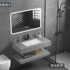 현대 목욕탕 거울 내각 물동이 허영 잘 고정된 목욕탕 바위 슬레이트 수채 허영