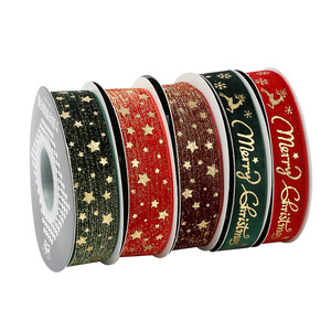 Nine-Colored <b>Ribbon</b> Christmas Velvet <b>Ribbon</b> 2.5cm Gold Foil Print Handmade Gift Decoration - Product Image 5