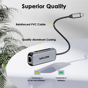 Adaptor Jaringan Wired WAVLINK NWU340G 5Gbps USB-C ke RJ45 Gigabit Ethernet, Hub Jaringan - Product Image 2