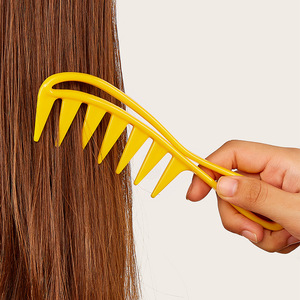 Peine de dientes anchos para peinar el cabello, peine texturizado de plástico grande, portátil, para uso doméstico, para la población en general - Product Image 2