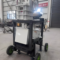Concasseur mobile à mâchoires pour pierres et minerais - Capacité max. 10t/h - Haute productivité - Moteur en acier
