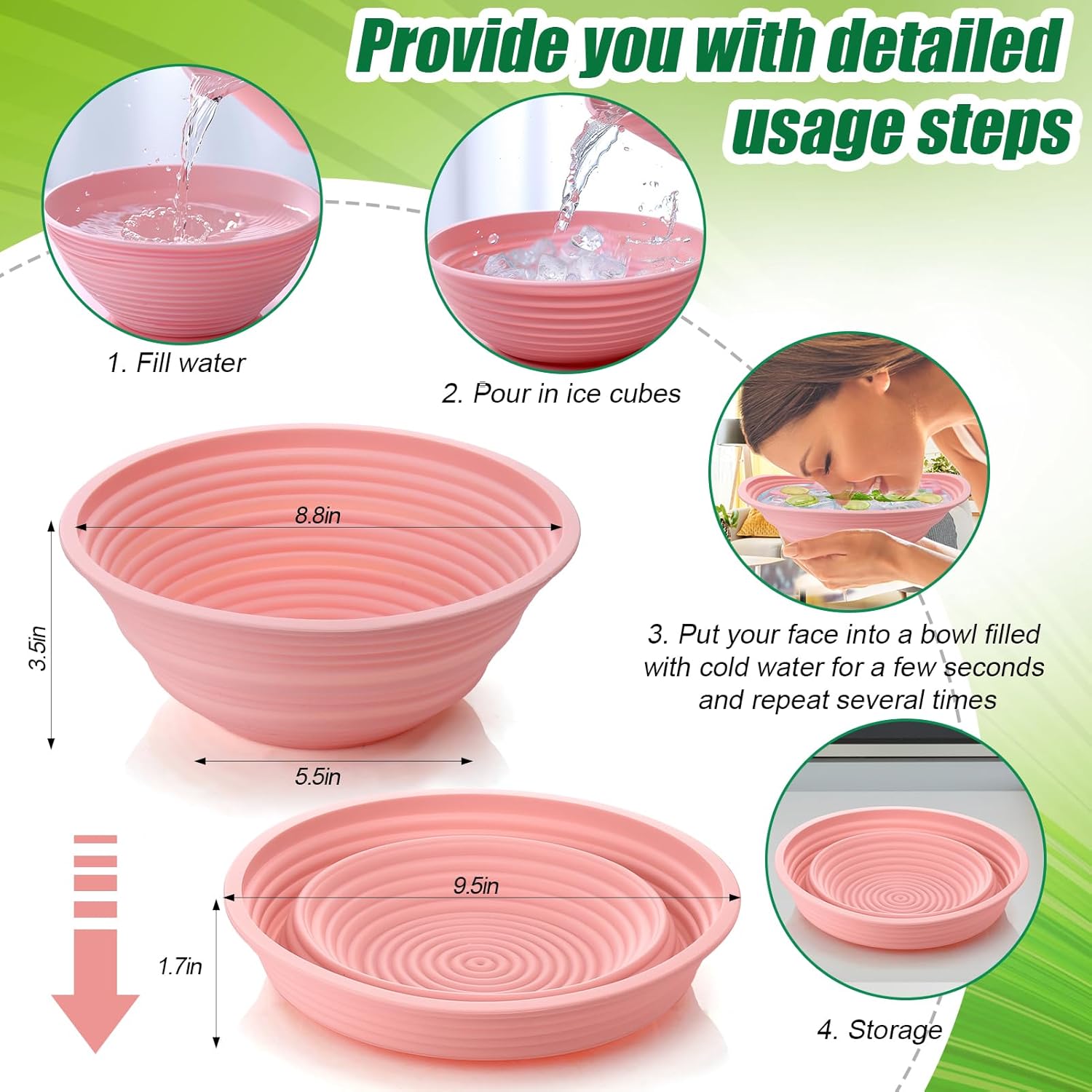 SED Rouleau à glace en silicone pour le visage Moule à glace réutilisable pour resserrer la peau