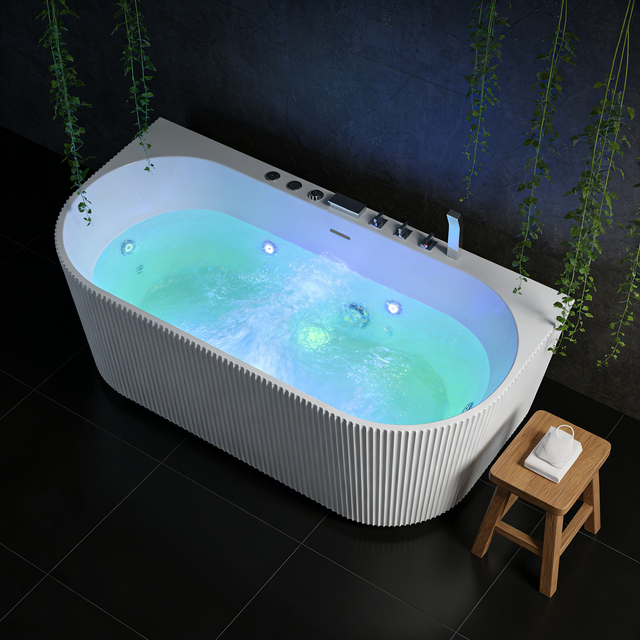 WT-520FL-17080 Whirlpool Spa Massage Bathtub Luxury Hot Tub Outdoor Whirlpool with Air Nozzle Massage LED Lamp
