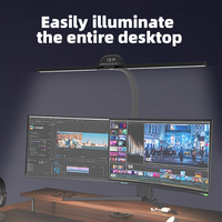 Capteur tactile Ultra lumineux télécommande Clip sur bureau Table lampe de lecture écran moniteur tâche lumière avec horloge