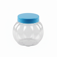 Pot en PET de 60 ml en forme de citrouille de dessin animé avec couvercle à vis, qualité alimentaire, pour le stockage de collations, de sucre, de lait, de comprimés et de pinces à cheveux - Vente en gros