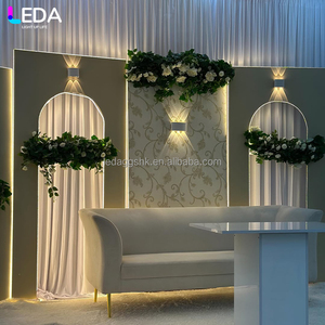 LEDA Birthday Party Backdrop Simple Interior Style <b>Combination</b> Background White LED <b>Square</b> Acrylic Background Set - Product Image 3