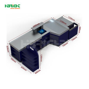 เคาน์เตอร์คิดเงินร้านสะดวกซื้อ/ซูเปอร์มาร์เก็ต รุ่น Highbright HBE-CC สีน้ำเงินเข้ม 2 ช่อง  ทนทาน  รับทำโลโก้ตามสั่ง - Product Image 2