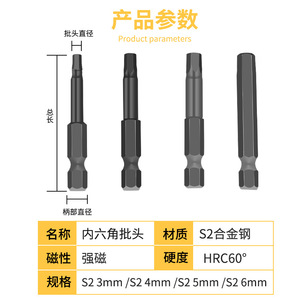 Guest Quality Hex <b>Screwdriver</b> Bits H1.5 H8 Magnetic Chromium Vanadium Steel For Pneumatic <b>Screwdrivers</b> <b>Precision</b> Assembly - Product Image 5